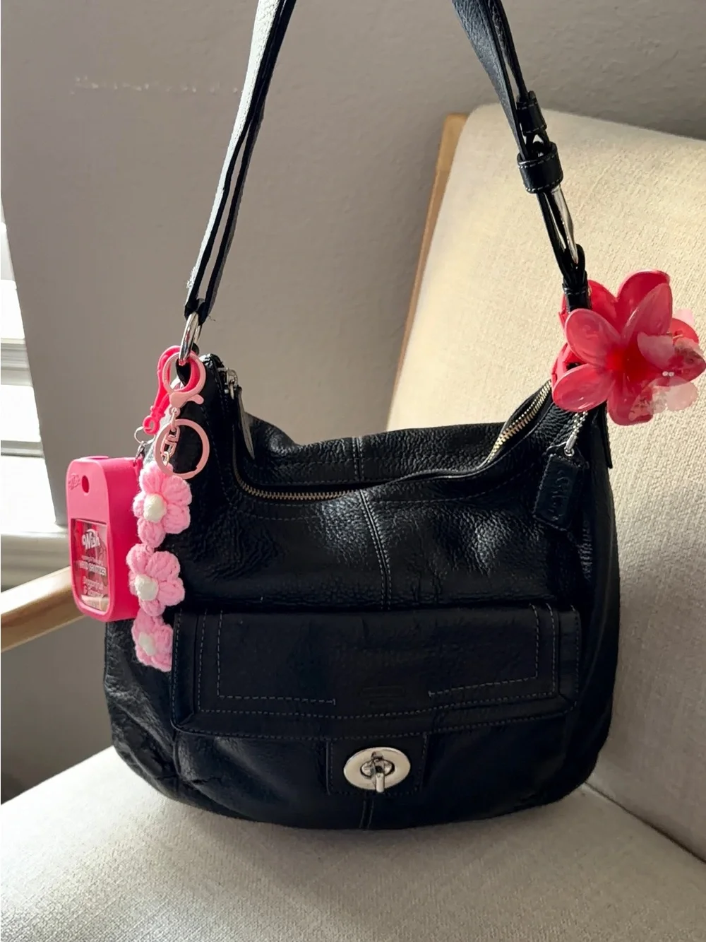 Coach black leather
